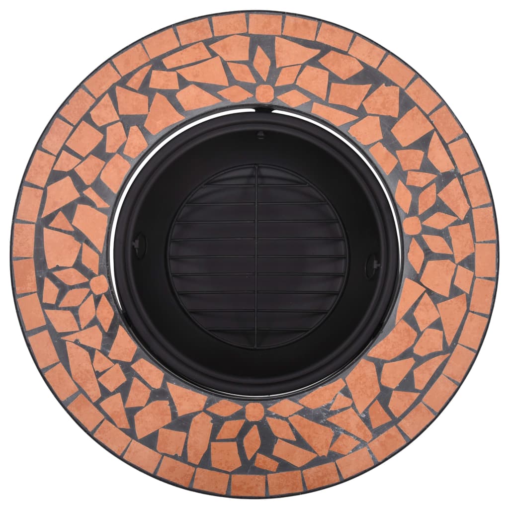 vidaXL Foyer mosaïque Terre cuite 68 cm Céramique