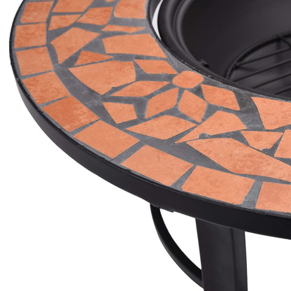 vidaXL Foyer mosaïque Terre cuite 68 cm Céramique