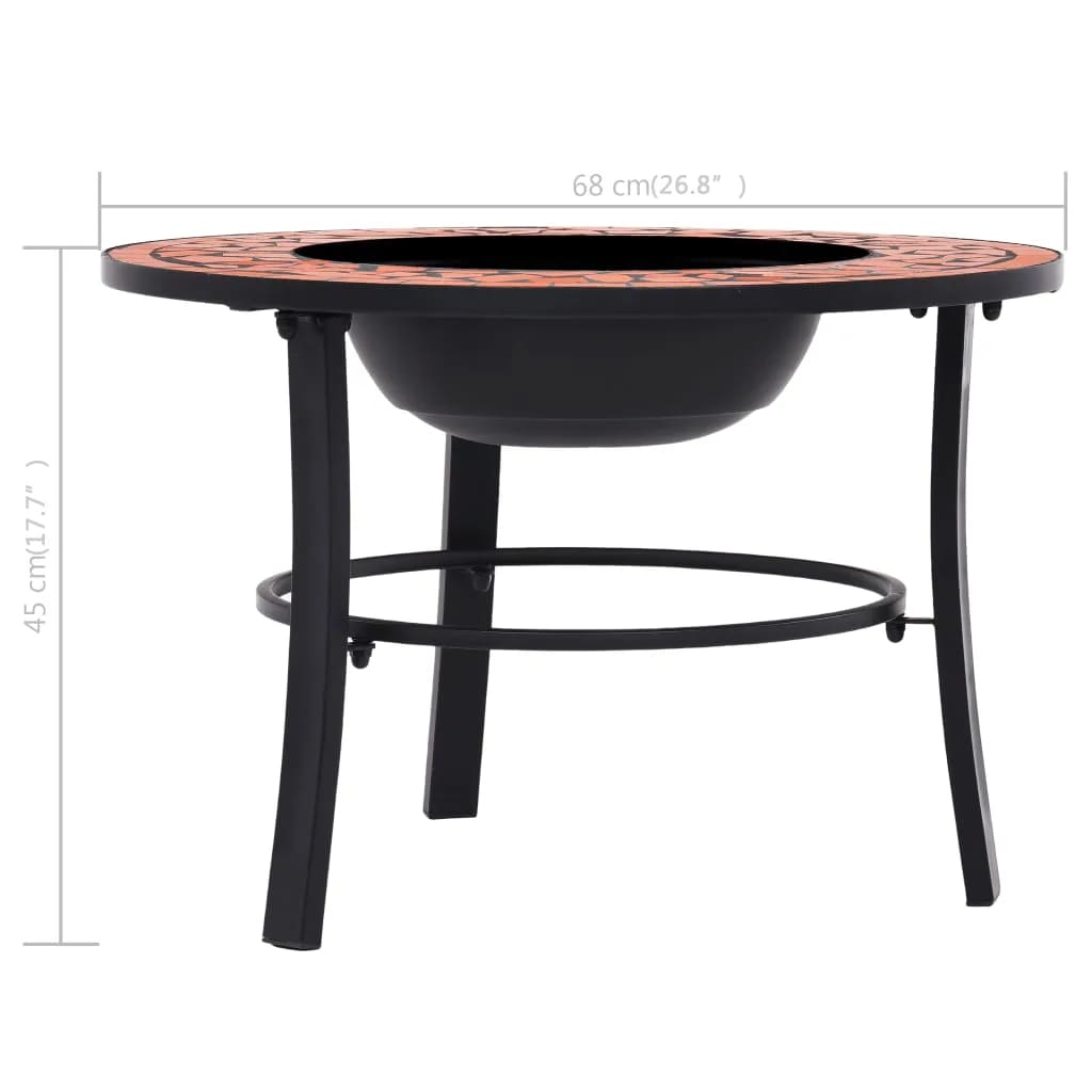 vidaXL Foyer mosaïque Terre cuite 68 cm Céramique