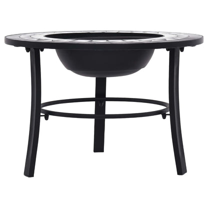 vidaXL Foyer mosaïque Noir et blanc 68 cm Céramique