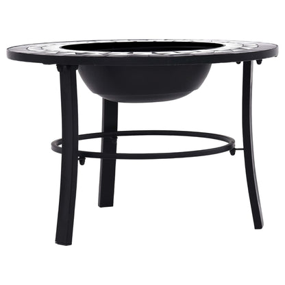 vidaXL Foyer mosaïque Noir et blanc 68 cm Céramique