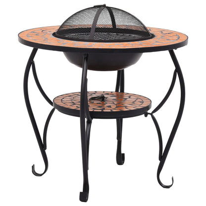 vidaXL Table de foyer mosaïque Terre cuite 68 cm Céramique