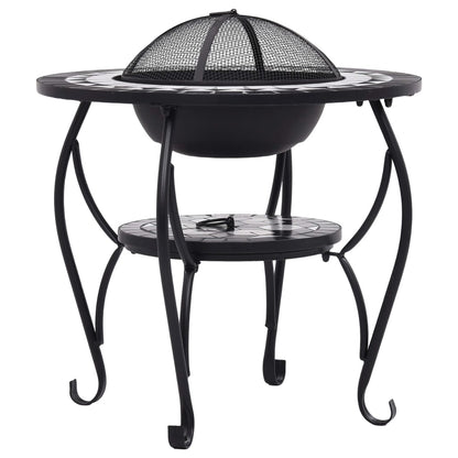 vidaXL Table de foyer mosaïque Noir et blanc 68 cm Céramique