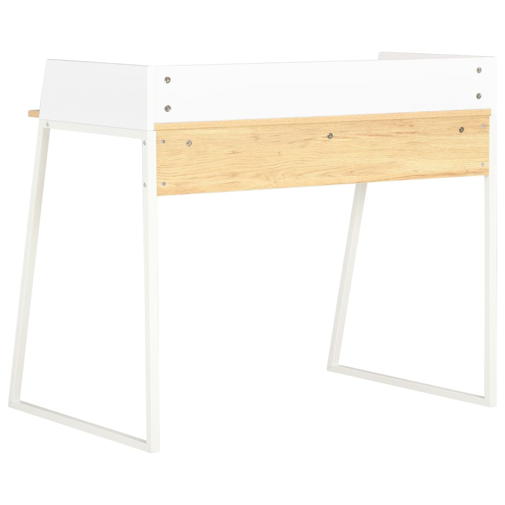 vidaXL Bureau Blanc et chêne 90 x 60 x 88 cm