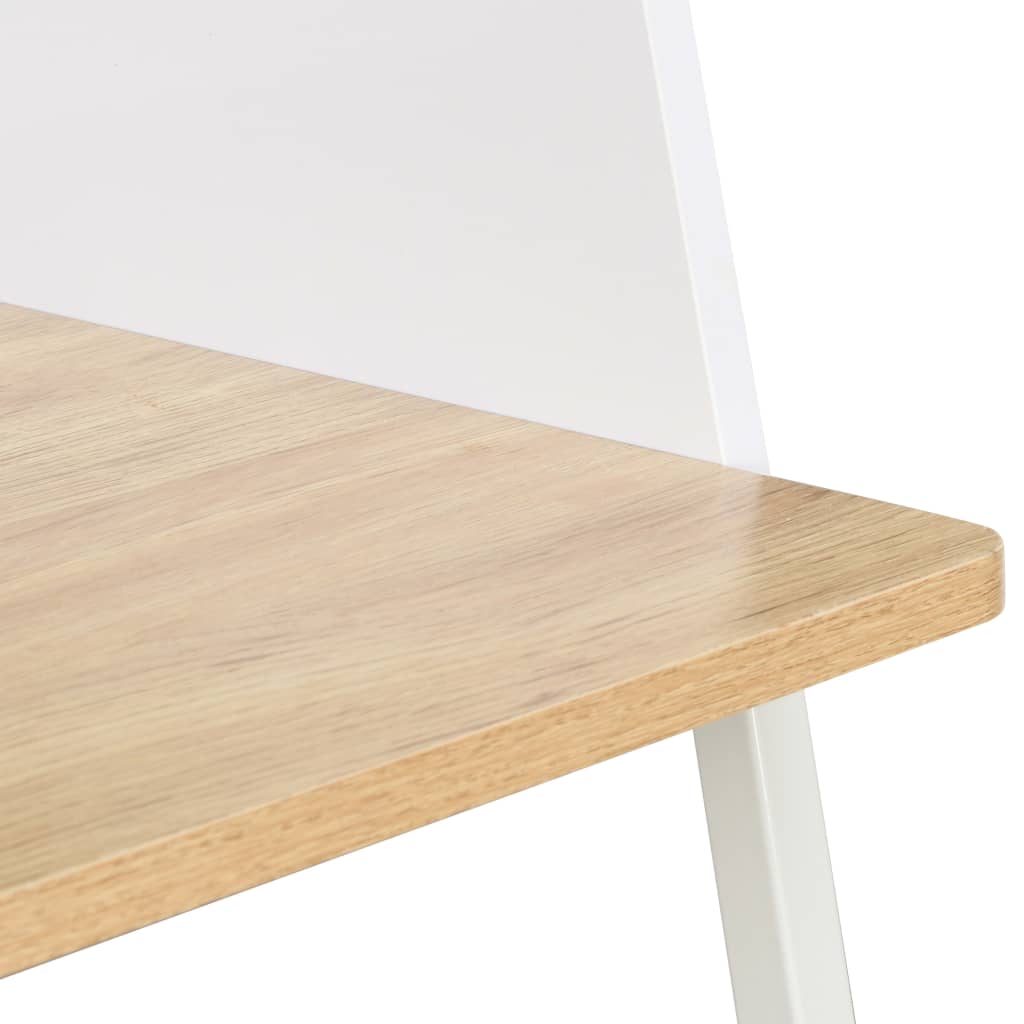 vidaXL Bureau Blanc et chêne 90 x 60 x 88 cm