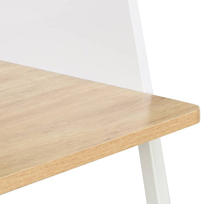 vidaXL Bureau Blanc et chêne 90 x 60 x 88 cm