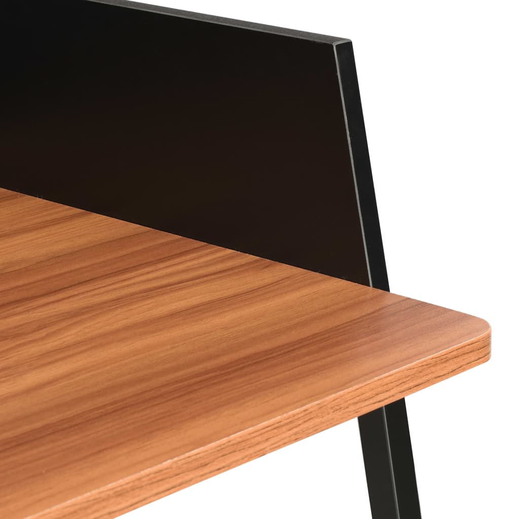 vidaXL Bureau Noir et marron 90x60x88 cm