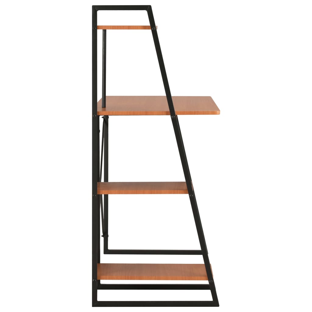 vidaXL Bureau avec étagère Noir et marron 102x50x117 cm