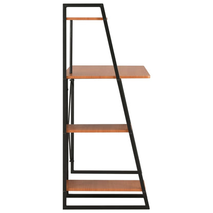 vidaXL Bureau avec étagère Noir et marron 102x50x117 cm