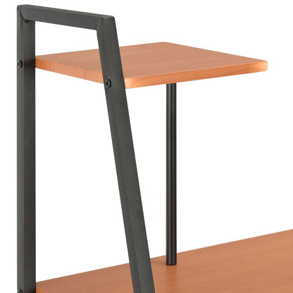 vidaXL Bureau avec étagère Noir et marron 102x50x117 cm