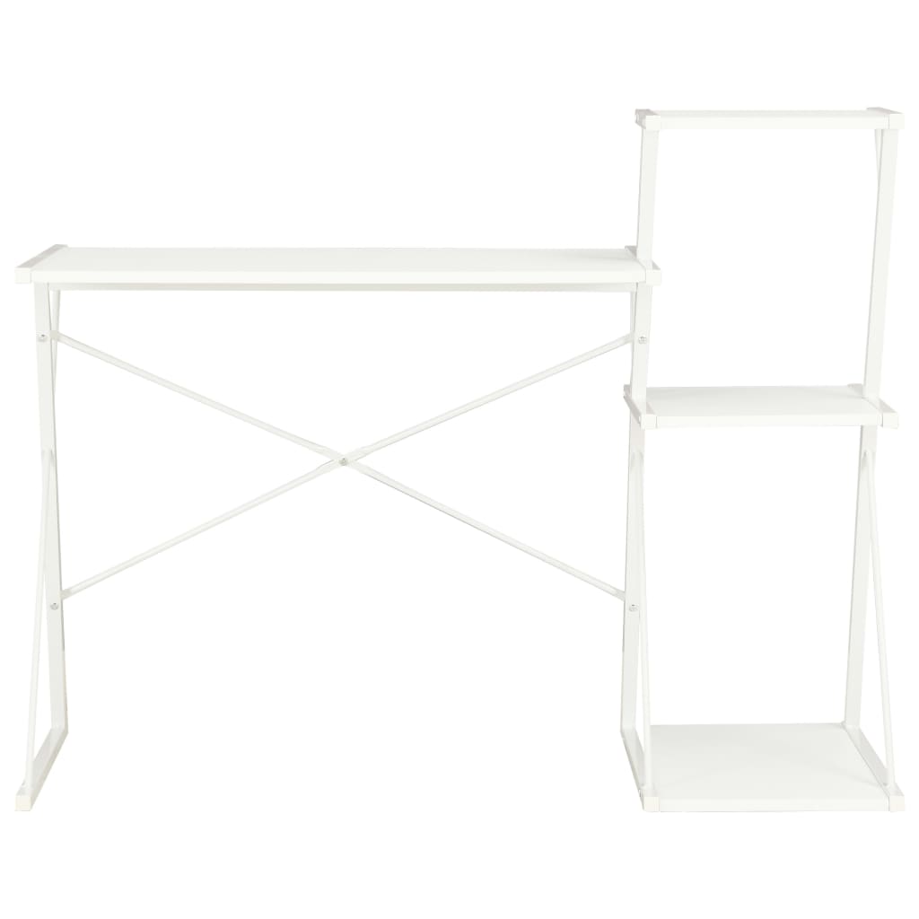 vidaXL Bureau avec étagère Blanc 116x50x93 cm