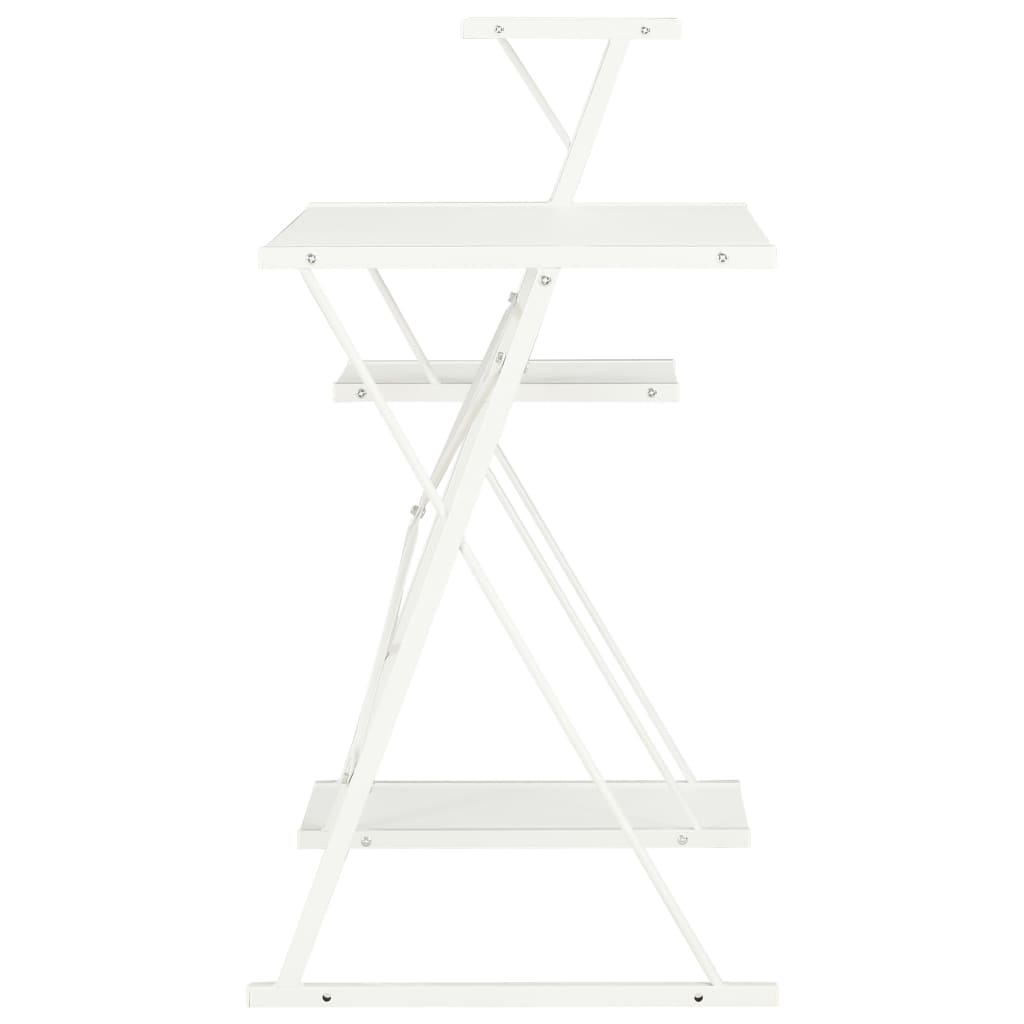 vidaXL Bureau avec étagère Blanc 116x50x93 cm