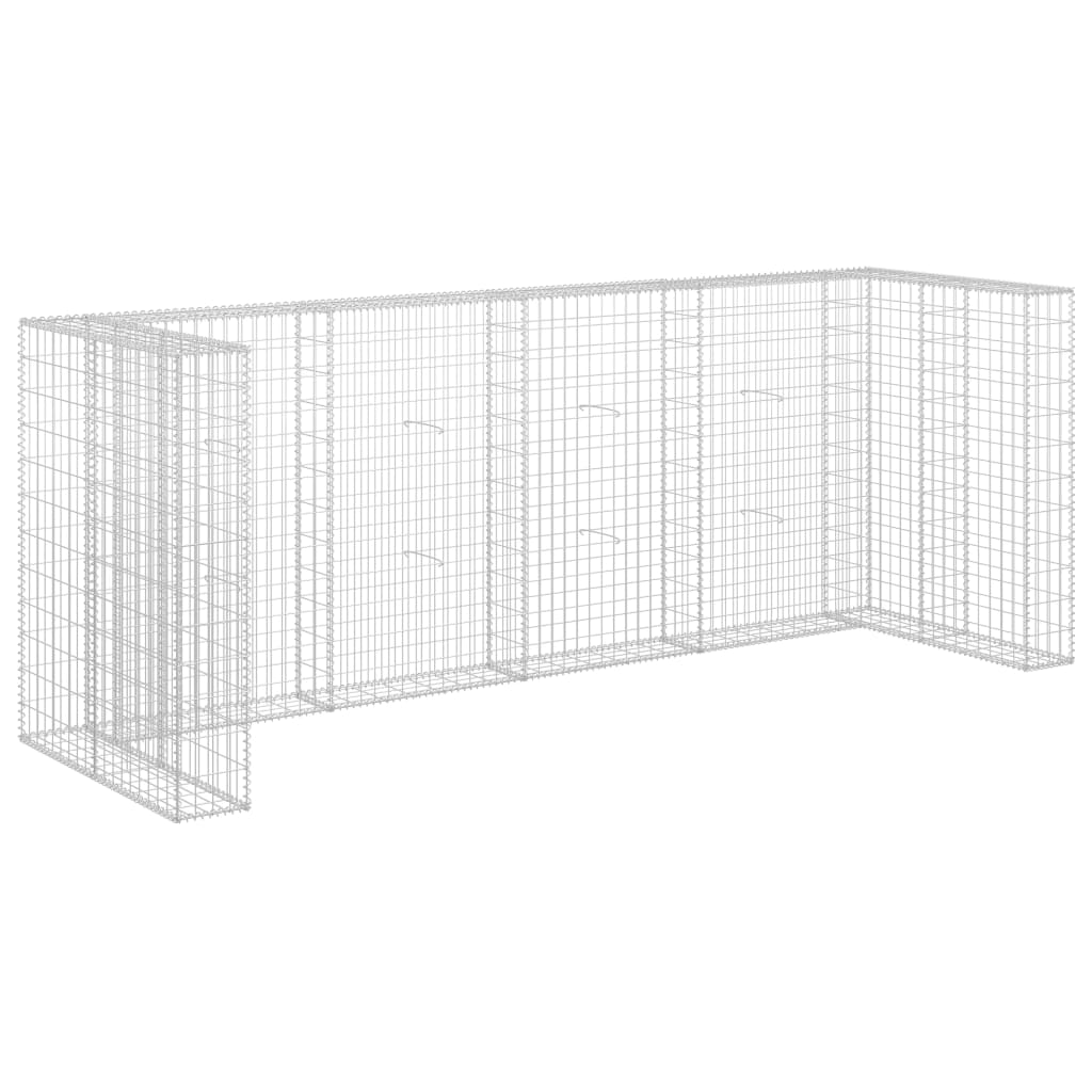 vidaXL Mur en gabion pour poubelles Acier galvanisé 320x100x120 cm