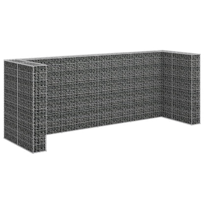 vidaXL Mur en gabion pour poubelles Acier galvanisé 320x100x120 cm