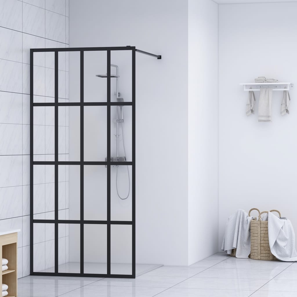 vidaXL Écran de douche Verre trempé transparent 90x195 cm