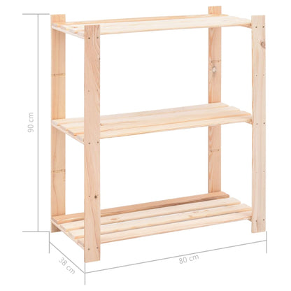 vidaXL Étagère de stockage 3 niveaux 80x38x90 cm Pin solide 150 kg