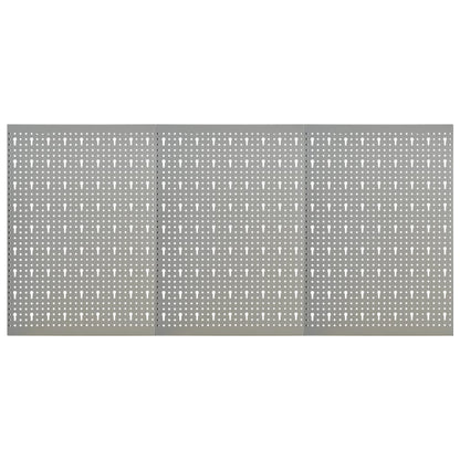 vidaXL Panneaux à chevilles muraux 3 pcs 40x58 cm Acier