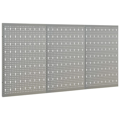 vidaXL Panneaux à chevilles muraux 3 pcs 40x58 cm Acier