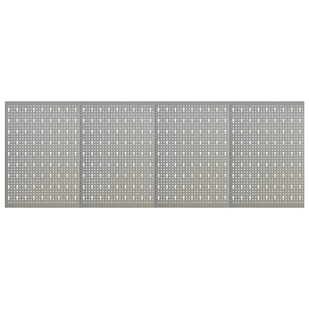 vidaXL Panneaux à chevilles muraux 4 pcs 40x58 cm Acier