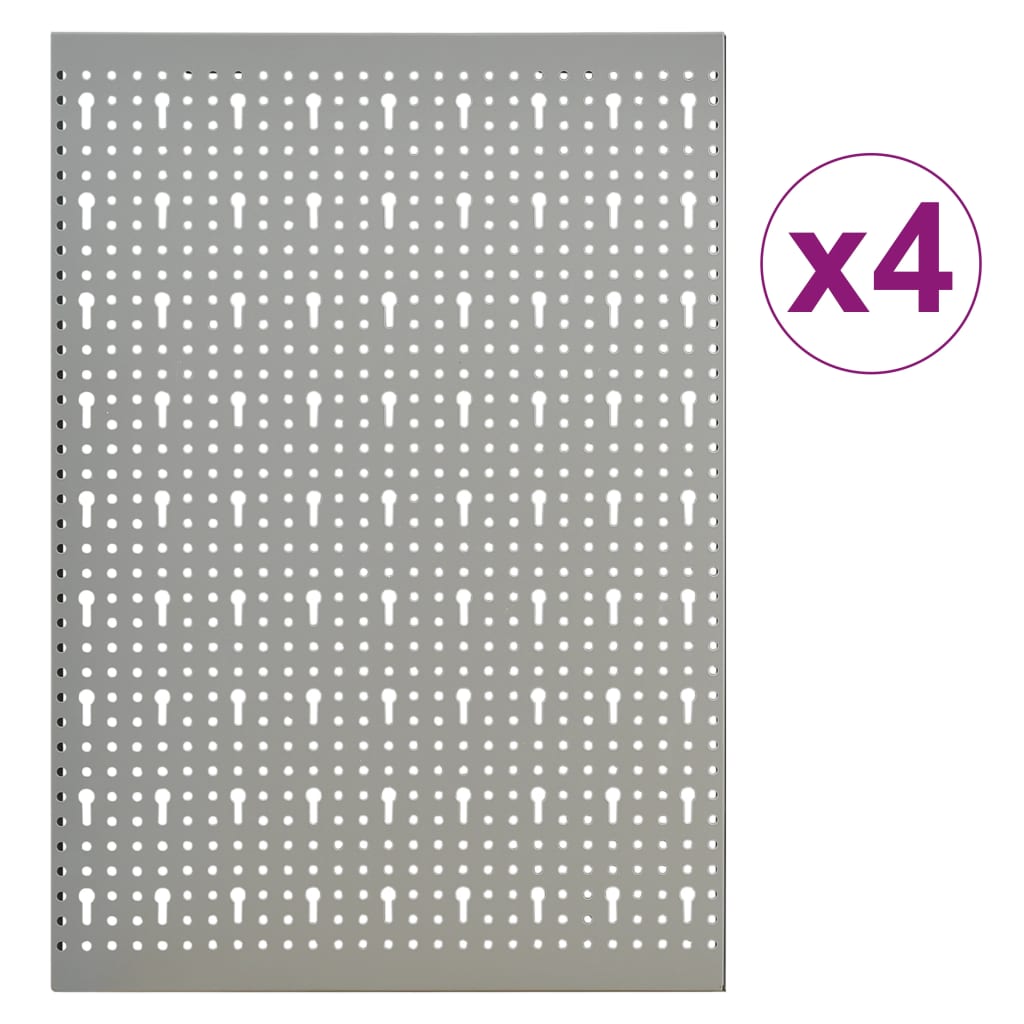 vidaXL Panneaux à chevilles muraux 4 pcs 40x58 cm Acier