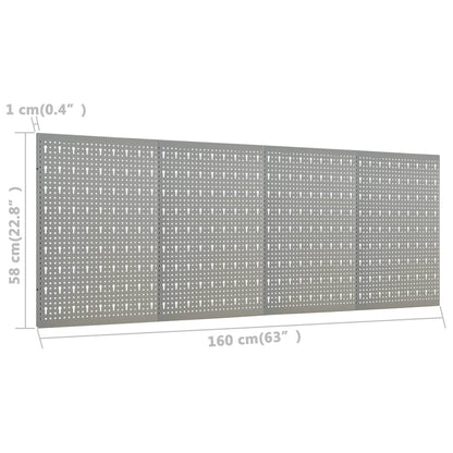 vidaXL Panneaux à chevilles muraux 4 pcs 40x58 cm Acier