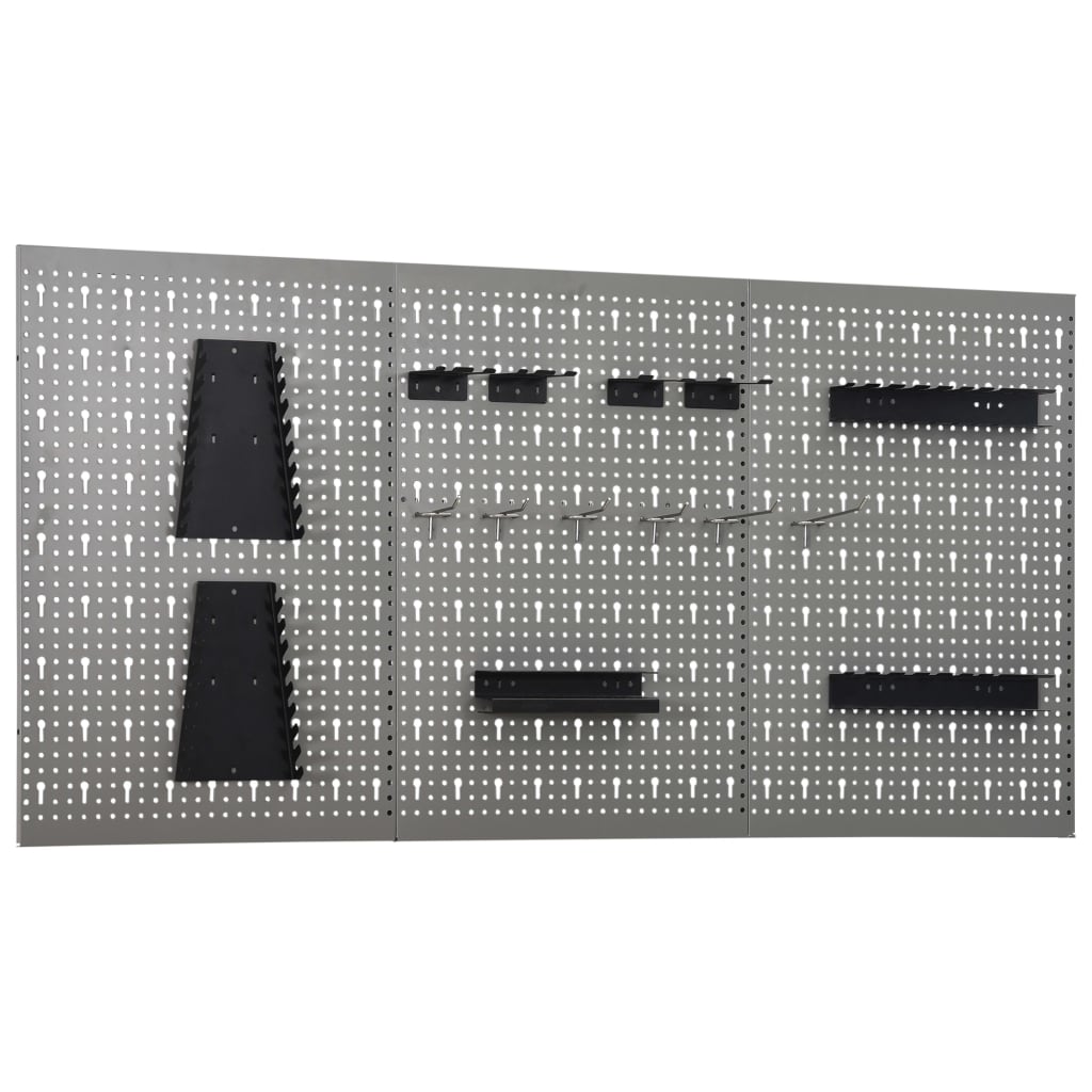 vidaXL Panneaux perforés muraux 3 pcs 40x58 cm Acier