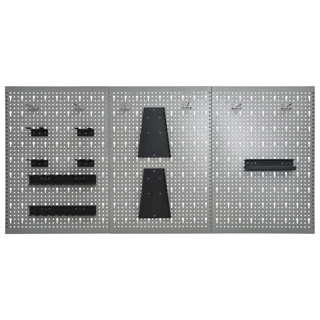 vidaXL Panneaux perforés muraux 3 pcs 40x58 cm Acier