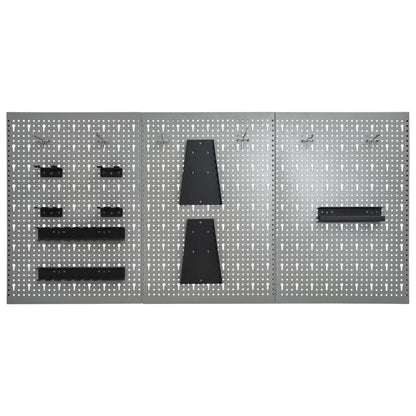 vidaXL Panneaux perforés muraux 3 pcs 40x58 cm Acier