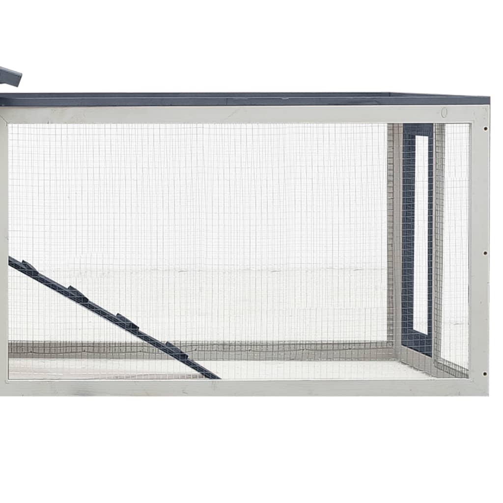 vidaXL Clapier Gris 310x70x87 cm Pin massif et sapin