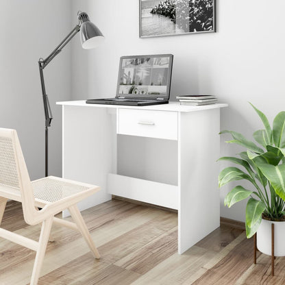 vidaXL Bureau Blanc 100 x 50 x 76 cm Bois d'ingénierie