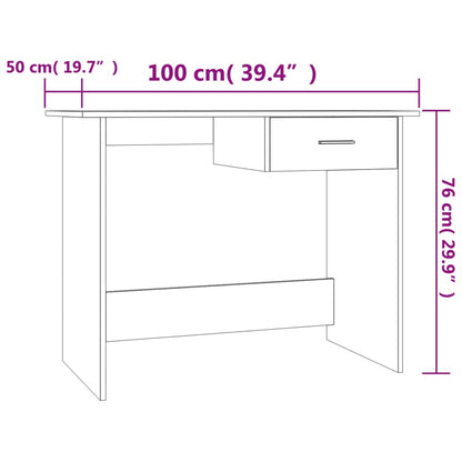 vidaXL Bureau Gris béton 100 x 50 x 76 cm Aggloméré
