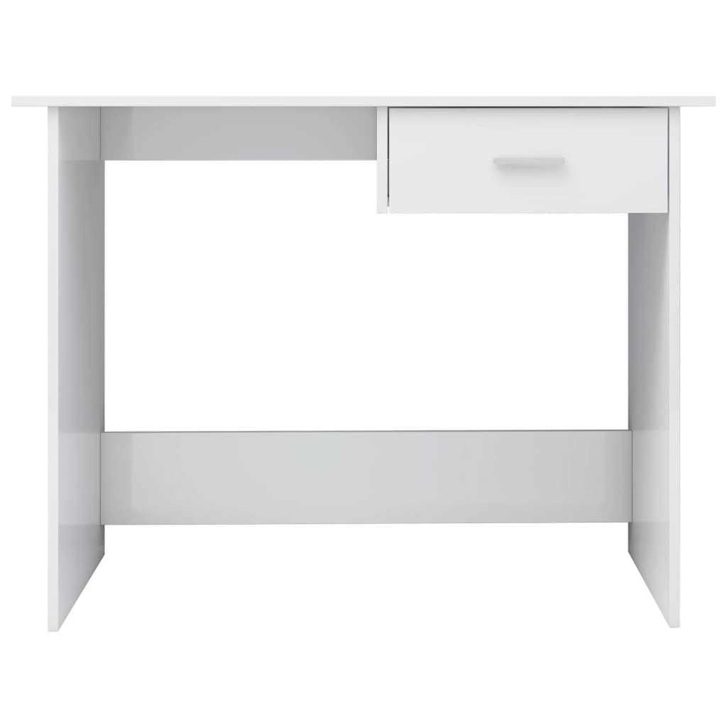 vidaXL Bureau Blanc brillant 100 x 50 x 76 cm Aggloméré