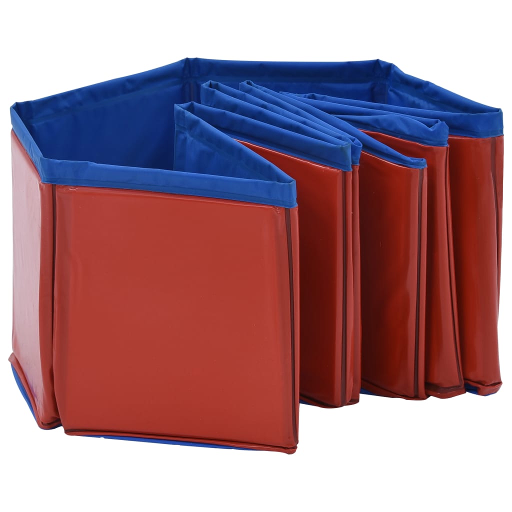 vidaXL Piscine pliable pour chiens Rouge 80x20 cm PVC