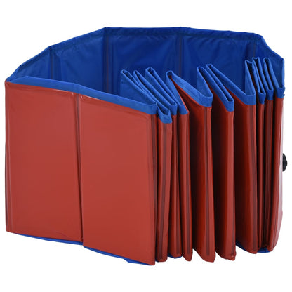 vidaXL Piscine pliable pour chiens Rouge 120x30 cm PVC
