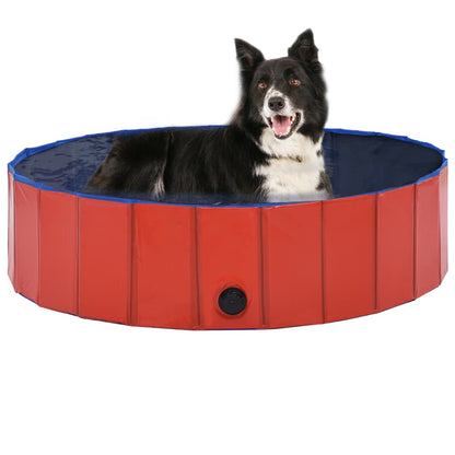 vidaXL Piscine pliable pour chiens Rouge 120x30 cm PVC