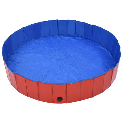 vidaXL Piscine pliable pour chiens Rouge 160x30 cm PVC