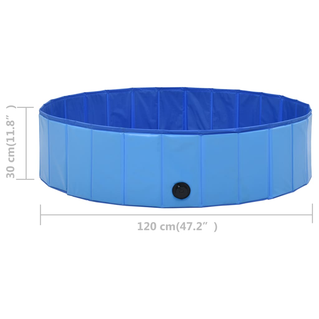 vidaXL Piscine pliable pour chiens Bleu 120x30 cm PVC