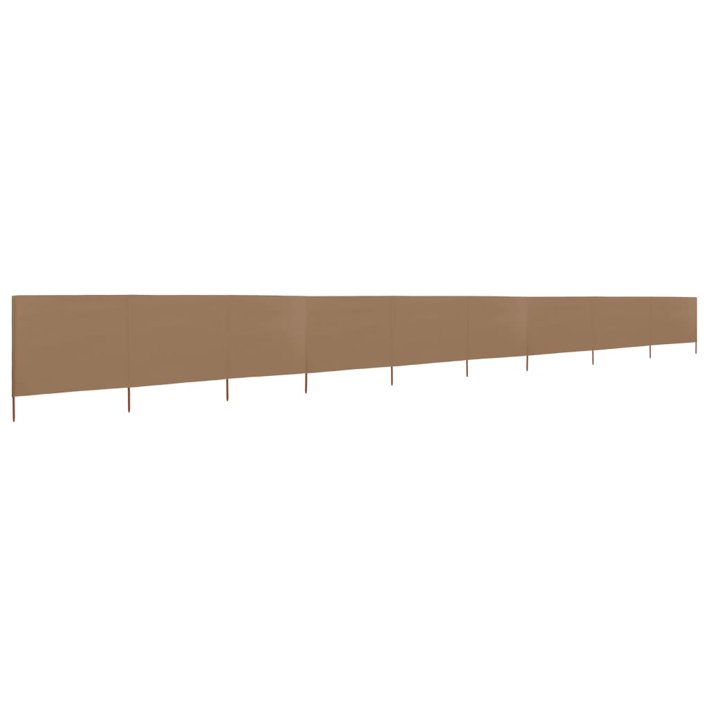 vidaXL Paravent 9 panneaux Tissu 1200 x 120 cm Taupe