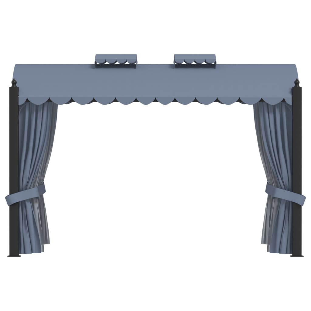 vidaXL Tonnelle avec rideaux 3x4 m Anthracite Acier