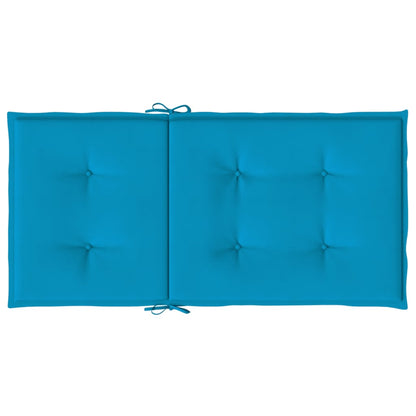 vidaXL Coussins de chaise de jardin à dossier bas lot de 4 bleu