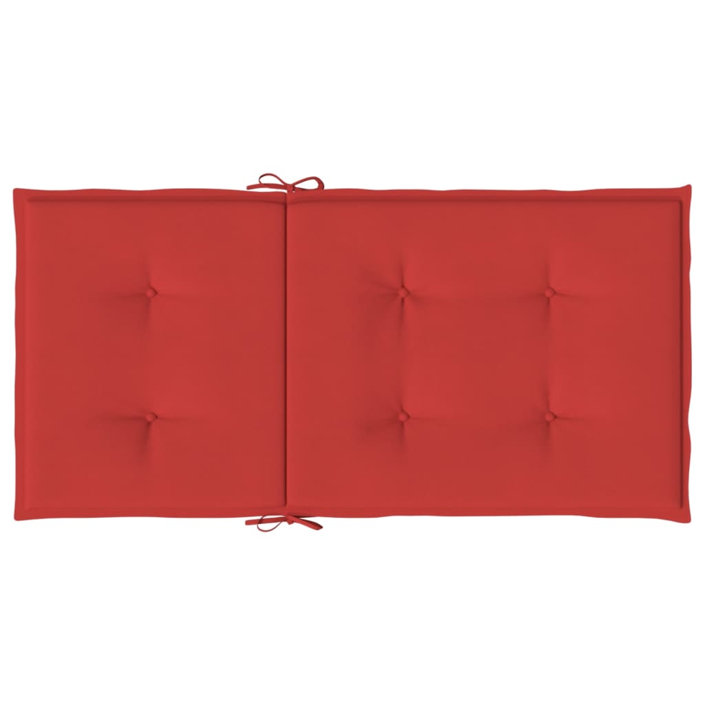 vidaXL Coussins de chaise de jardin à dossier bas lot de 4 rouge