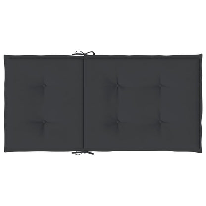 vidaXL Coussins de chaise de jardin à dossier bas lot de 2 noir