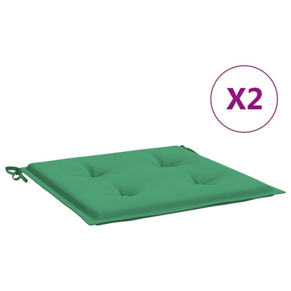 vidaXL Coussins de chaise de jardin 2 pcs vert 50x50x3 cm tissu oxford
