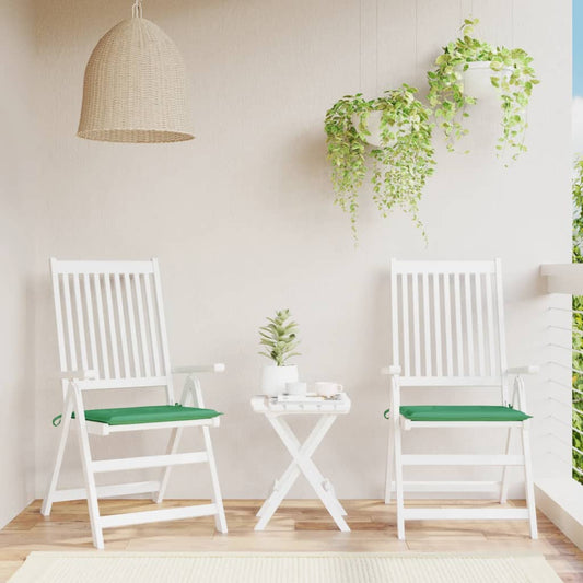 vidaXL Coussins de chaise de jardin 2 pcs vert 50x50x3 cm tissu oxford