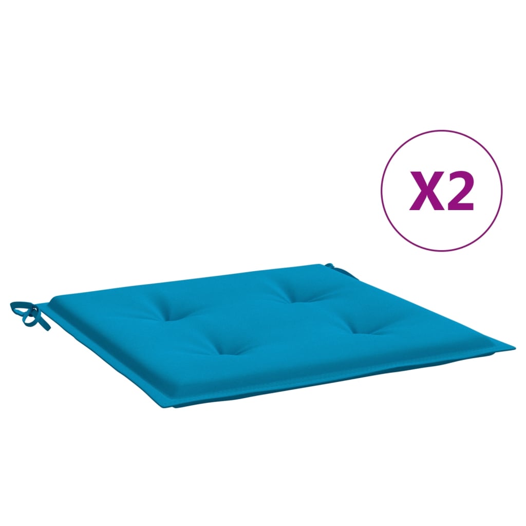 vidaXL Coussins de chaise de jardin 2 pcs bleu 50x50x3 cm tissu oxford