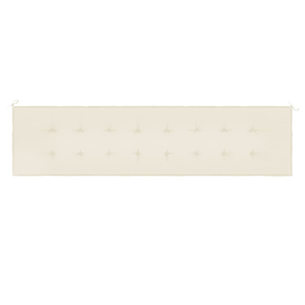 vidaXL Coussin de banc de jardin crème 200x50x3 cm tissu oxford