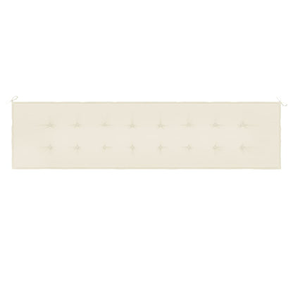 vidaXL Coussin de banc de jardin crème 200x50x3 cm tissu oxford
