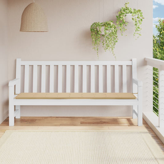 vidaXL Coussin de banc de jardin beige 200x50x3 cm tissu oxford