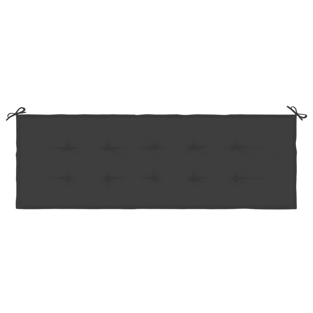 vidaXL Coussin de banc de jardin noir 150x50x3 cm tissu oxford