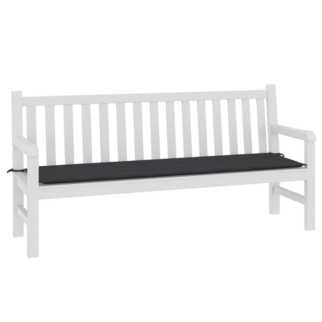 vidaXL Coussin de banc de jardin noir 180x50x3 cm tissu oxford